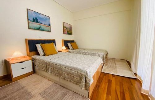 Agia Paraskevi Apartment | 地铁站旁，免费停车，安静舒适街区，精品两卧室大露台公寓，治安好