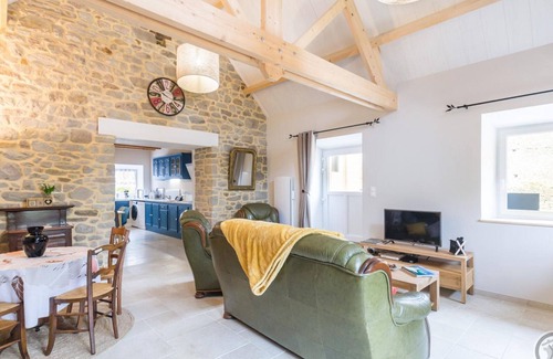 Sainte-Croix-Hague Cottage | 19th Century Cozy Home with Fireplace, Parking, and Enclosed Garden