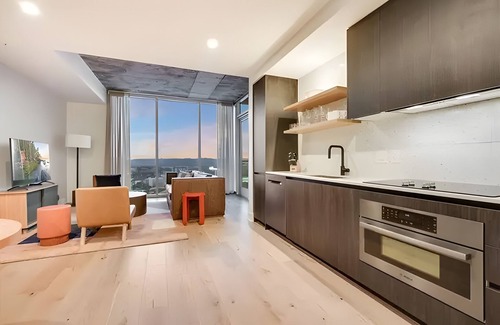 Downtown Austin House | 2 Luxury Condos, 1 Block from Rainey St | New High Rise w/Rooftop Pool & Gym