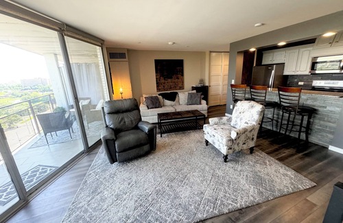Downtown Omaha Condo | 2B-2B centrally located in Omaha with skyline balcony views.