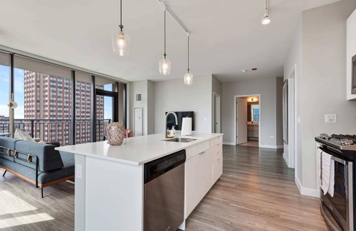 Near North Side Apartment | 2BR Retreat in Downtown + City Skyline Views