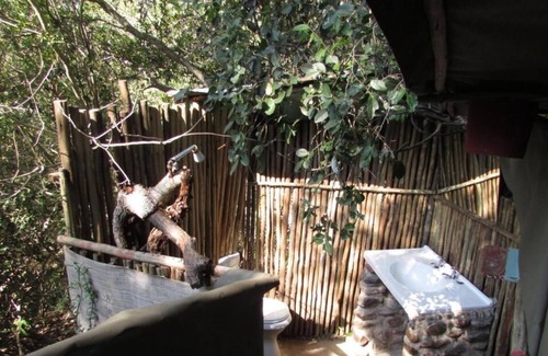 Thorny Bush Game Reserve Cabin | 3 bed bush-tent under 3 trees, for couple plus chaperone. Free lion/hyena sounds