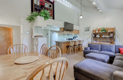 Lakeshore Condo | 3BR Huntington Lake condo with mountain views, WiFi, 2 decks, private W/D