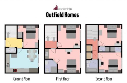 Peterborough House | 5-Bedroom Budget Contractor House with 10 Beds Free Parking and Free WiFi - Outfield Homes by Your Lettings Short Lets & Serviced Accommodation Peterborough