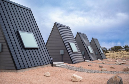 Teasdale Cabin | #60 Star-Gazing A-frame cabin 2 double beds, pet friendly, bathroom at bathhouse