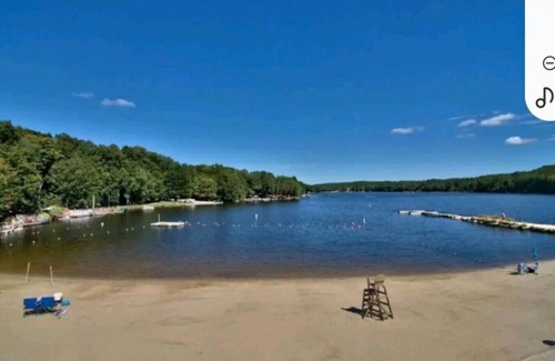 Lake Ariel Apartment | 6BD Luxe Cabin - Pool, Game Room, Golf & More!