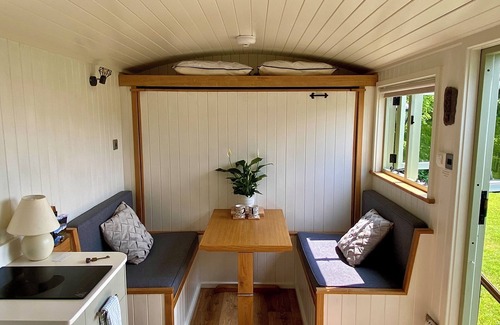 Henryd House | A quiet and cosy Shepherds Hut, with wood burning fire with scenic views