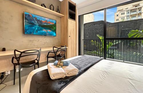 Bela Vista Apartment | Air conditioning Modern Kitchen Balcony Studio