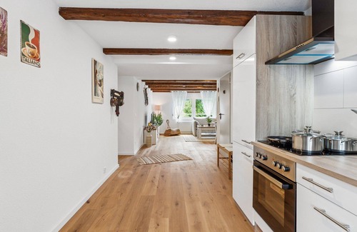 Luchsingen Apartment | Alpenzauber Chalet | mountain view, near Braunwald - bathtub and parking lot