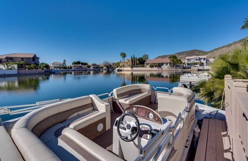 Arrowhead Lakes House | Amazing 4BR/3 Full bath Waterfront Heated Pool Spa + Boat private dock