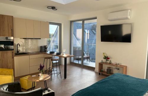 Charzykowy Apartment | Apartament Słoneczny widok boczny na jezioro