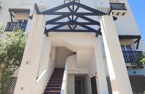 San Luis de Sabinillas Apartment | Apartment 'Residencial Duquesa' with Shared Pool, Wi-Fi and Air Conditioning