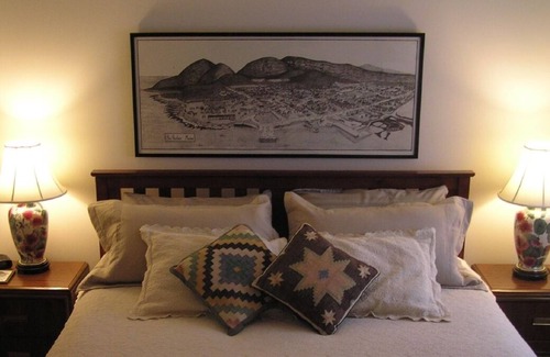 Bar Harbor Apartment | Bar Harbor downtown suite features covered deck with waterview
