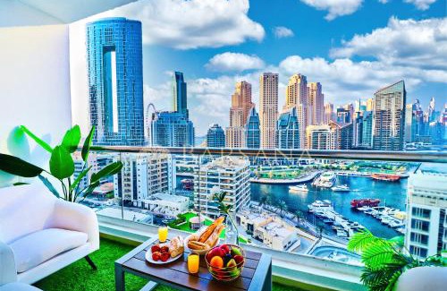 Dubai Marina Apartment | Barsana - Seaside Luxury 2BDR - Panoramic Marina & Sea Views