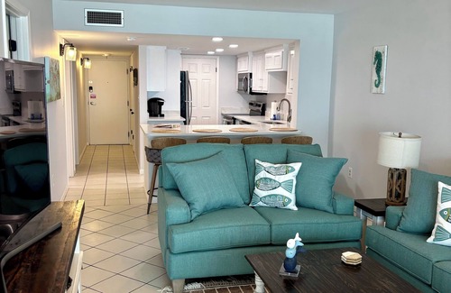 Gulf Shores Condo | Beach Front, Balcony access from den and master, Spacious living, fully equipped