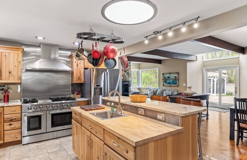La Porte House | Beach Front with Dock, Sauna, Hot Tub - MTM Premier
