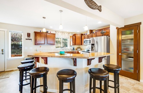 Port Hadlock House | Beachfront 3-story home w/deck, bay views, hot tub, game room, WiFi, EV charger