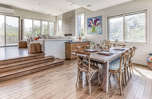 Fire Island Pines House | Beautiful ocean-view home near beach with private heated pool, fireplace, & deck