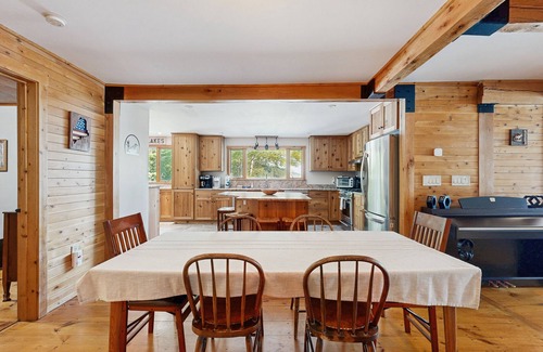 Belgrade House | Belgrade Lakes getaway with private swim dock, outdoor living, & canoe/kayaks