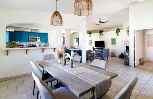 Desert Hot Springs House | Boho Desert Retreat-Saltwater Pool-Game Room-Sunsets