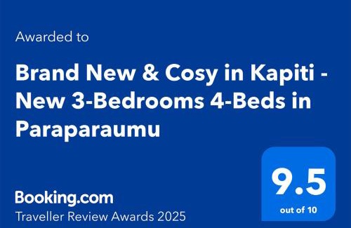 Paraparaumu House | Brand New & Cosy in Kapiti - New 3-Bedrooms 4-Beds in Paraparaumu