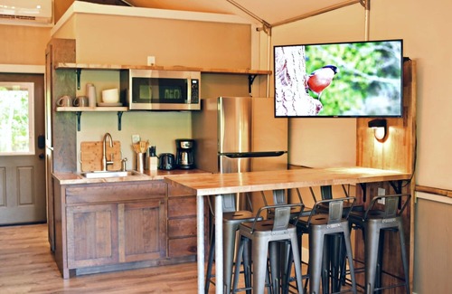 Seguin Cabin | Brand new waterfront Cabin with many amenities: Pool, hot tub & kayaking. - SG15