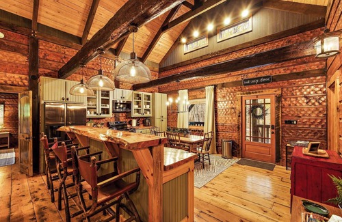 Banner Elk Cabin | Cabin with a large deck and fireplace, hot tub, grill, & creek - dog-friendly