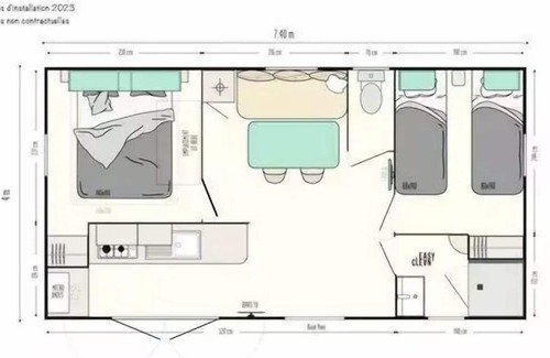 Rocamadour House | Camping Les Cigales*** - New Family 3 room apartment for 4 people with air conditioning