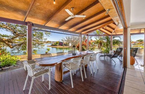 Maroochydore House | Canal Front family Home with extensive outdoor covered areas and pool