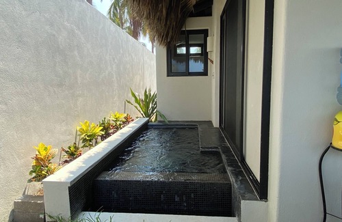 Saladita House | Casita Tabachines. Cozy studio with palapa, dipping pool, walk to the break