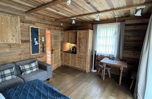 Grundlsee Apartment | Chalet room at the Mondi Resort on Lake Grundlsee in winter