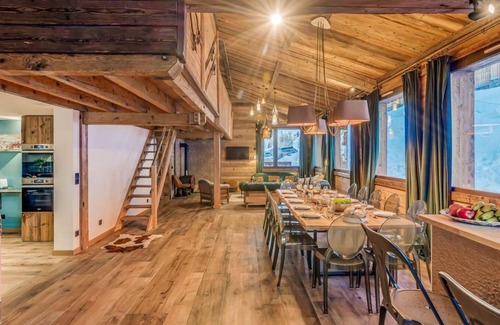 Plagne Villages Ski Chalet | Chalet, wifi, 10m from ski slopes, Ground floor, sauna, terrace, balcony, fireplace or stove, tv