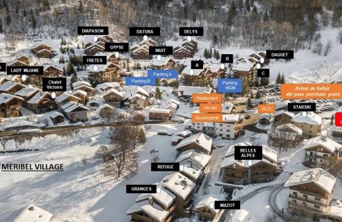 Meribel Village Apartment | Charmant 3 pièces avec 2 chambres, terrasse, parking et Wi-Fi à Méribel - FR-1-566-61