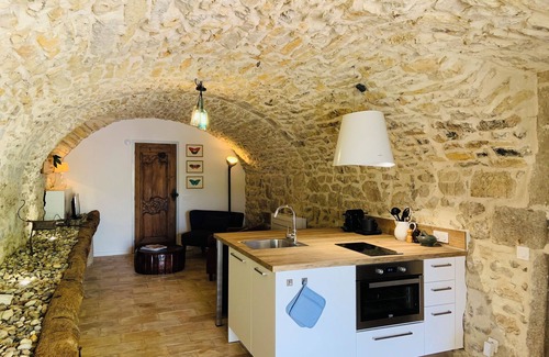 Saint-Andre-de-Cruzieres Apartment | Charming Luxury 1-bedroom apartment in South Ardèche with AC