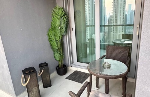 Bur Dubai Apartment | Charming 1 BR Apartment with a fantastic View of The Burj Khalifa