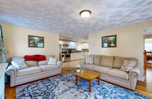 Buzzards Bay House | Charming coastal home with sunny rooms, private backyard, & walk to beach