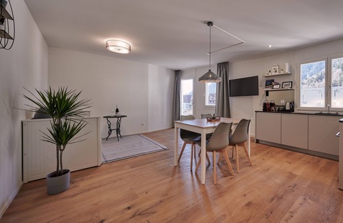 Unterseen Apartment | City Center Apartment with Mountain View, Historic Building, Old Town