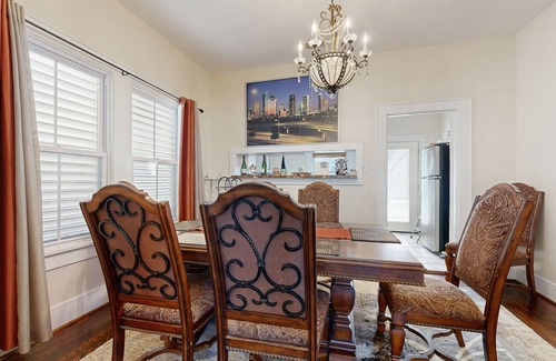 San Jacinto House | Cozy Galveston home with kitchen, living area, balcony, WIFI, great location