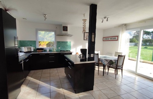 Pleumeur-Bodou House | Cozy House 210m from Pors Gelin Beach with Enclosed Garden and Terrace