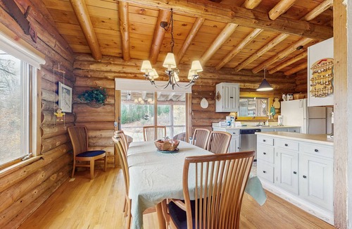 Weston Cabin | Cozy log cabin w/wood-burning fireplace, balcony, close to recreation, pond