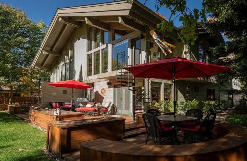 Warm Springs House | Creek Front Duplex Close to Lifts with Hot Tub