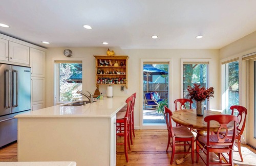 Warm Springs House | Creekside home with hot tub, deck & mountain view - 1 mile to lifts