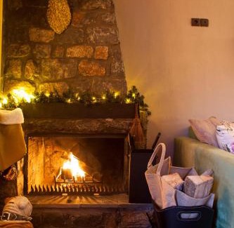 Aghios Athanasios Ski Chalet | Dandy Villas Palios Agios Athanasios Rocky - Fireplace - Village Square