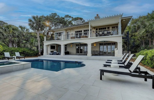 Oceanside House | Direct OCEANFRONT Updated Six Bedroom Sea Pines Home w/Private Pool & Spa!