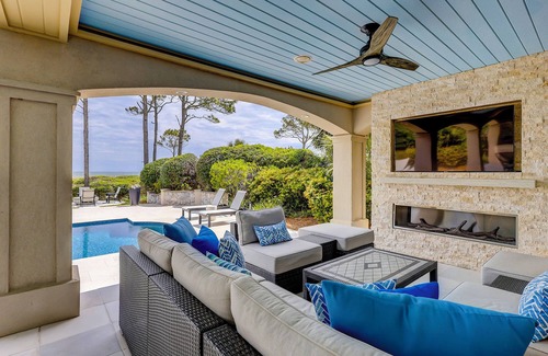 Oceanside House | Direct OCEANFRONT Updated Six Bedroom Sea Pines Home w/Private Pool & Spa!