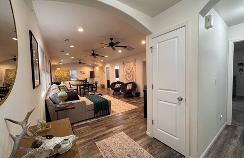 Sheridan Apartment | Discover our inviting 3-bdrm, 2-bathroom home, ideally situated near fairgrounds, hospital, VA, & downtown Sheridan. This newer-built residence offers all the comforts & conveniences you need for a pleasant stay, making it perfect for longer stays.