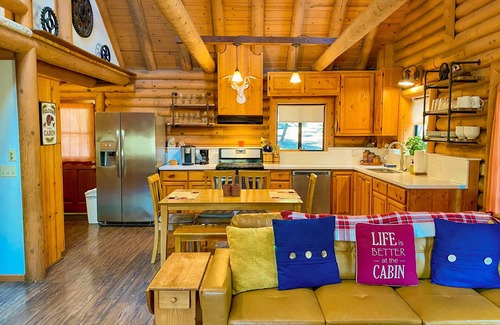 Pine Cove Cabin | Dog-friendly cabin in the woods with WiFi, wood stove, and private washer/dryer
