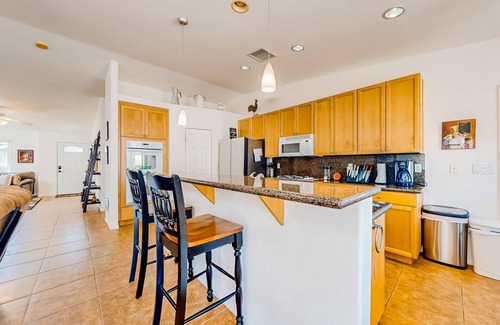 Desert Hot Springs House | Dog-friendly home with patio, grill, firepit, outdoor pool, tennis, & fireplace