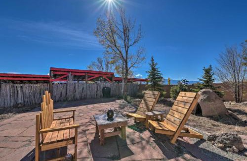 Taos House | El Prado Adobe Home Courtyard with Mountain Views!