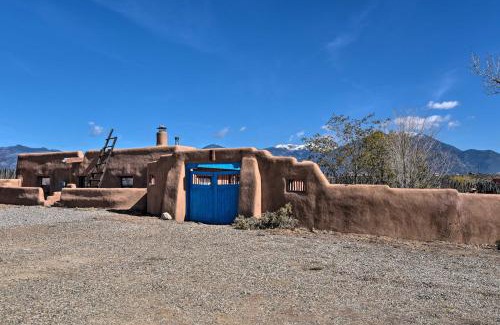 Taos House | El Prado Adobe Home Courtyard with Mountain Views!